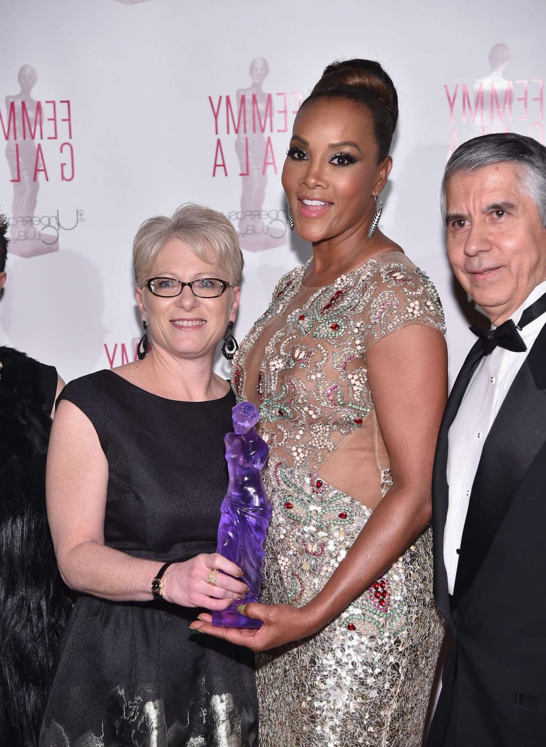 16P Vivica A Fox shows off her big boobs in see through dress hosting the Femmy Gala