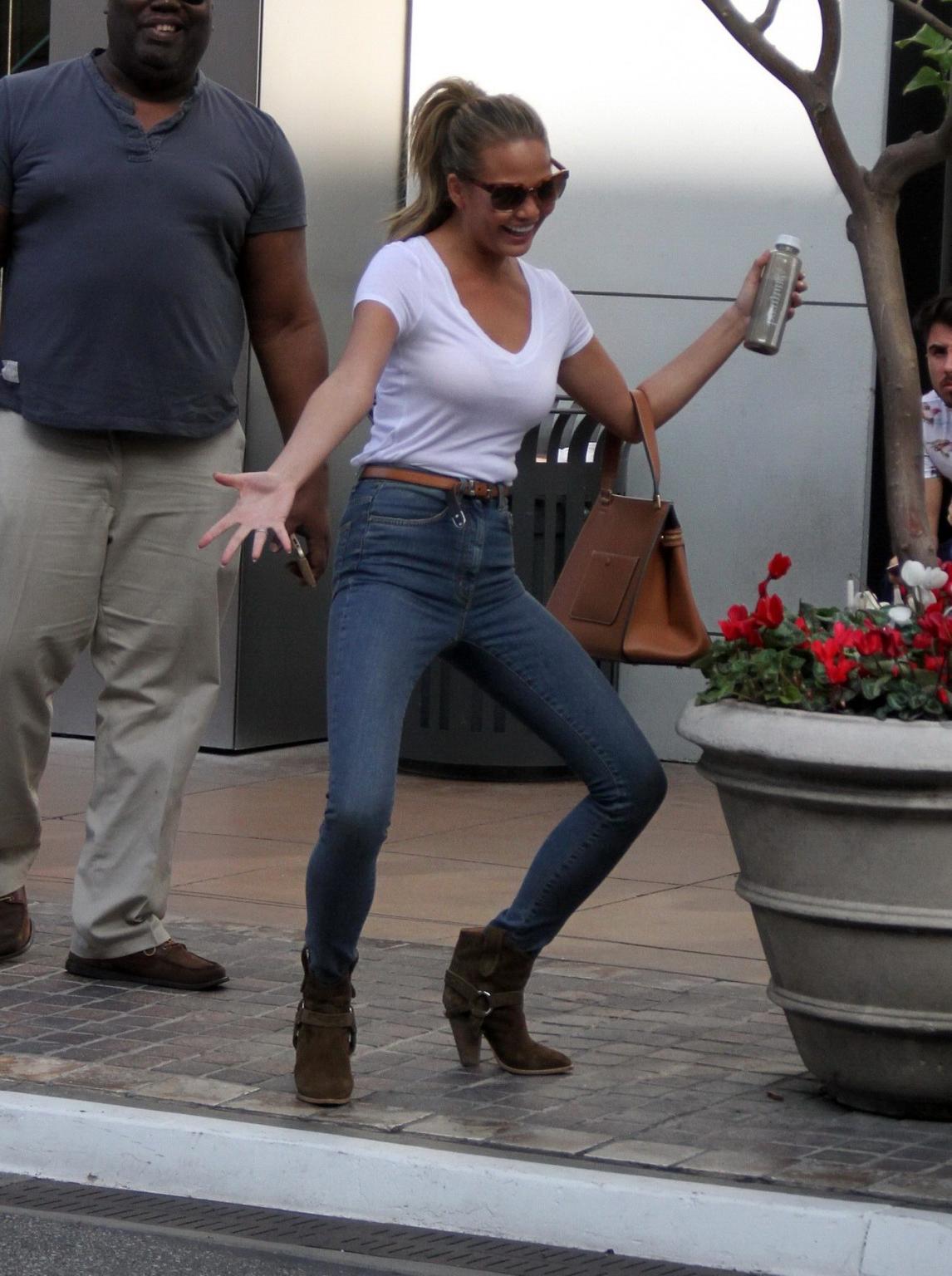 16P Chrissy Teigen see through to bra out in West Hollywood