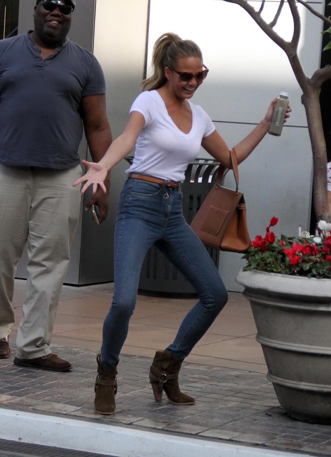 16P Chrissy Teigen see through to bra out in West Hollywood