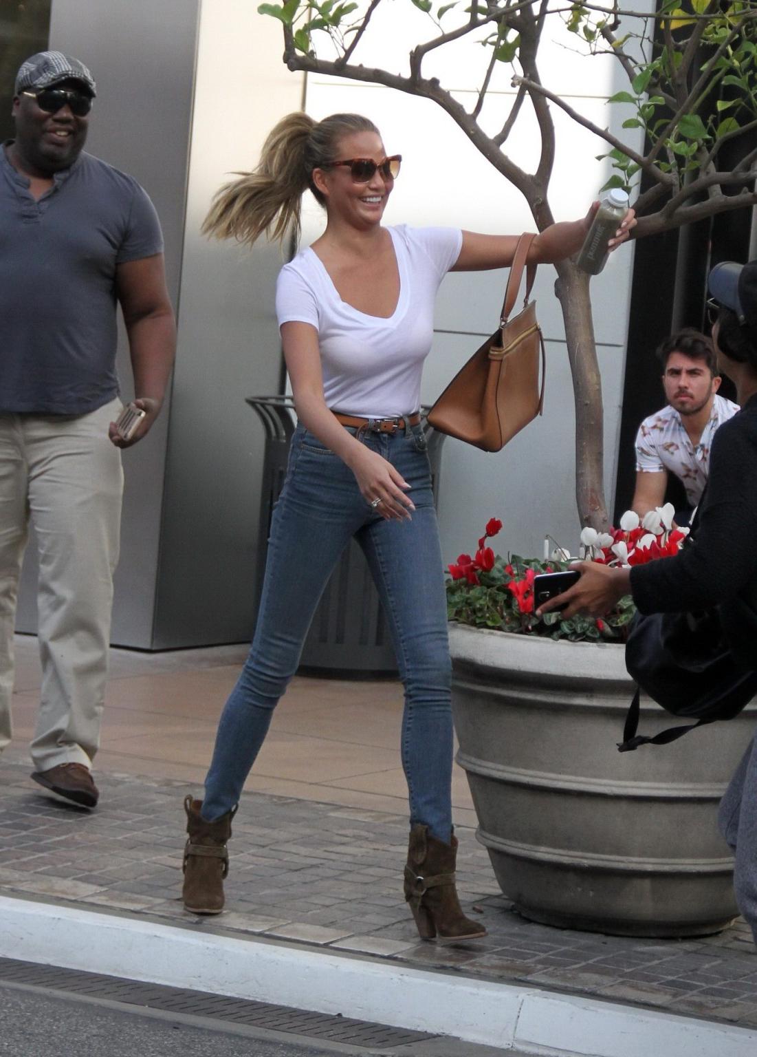 16P Chrissy Teigen see through to bra out in West Hollywood
