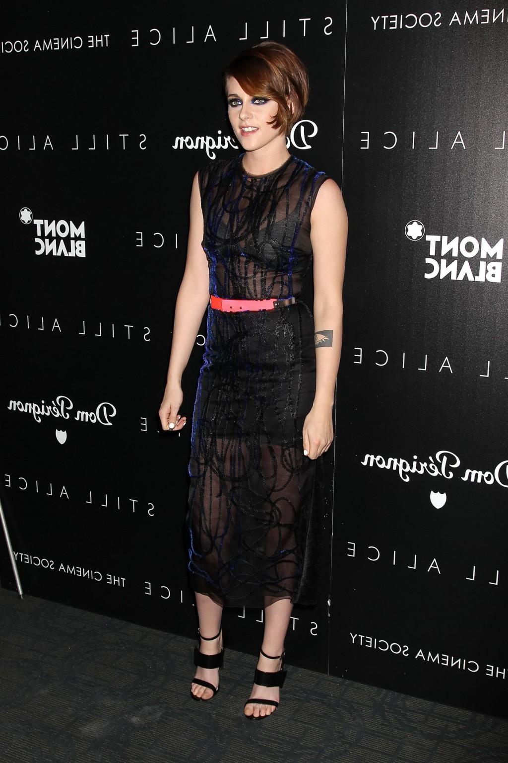 16P Kristen Stewart see through to bra at the Still Alice screening in NYC