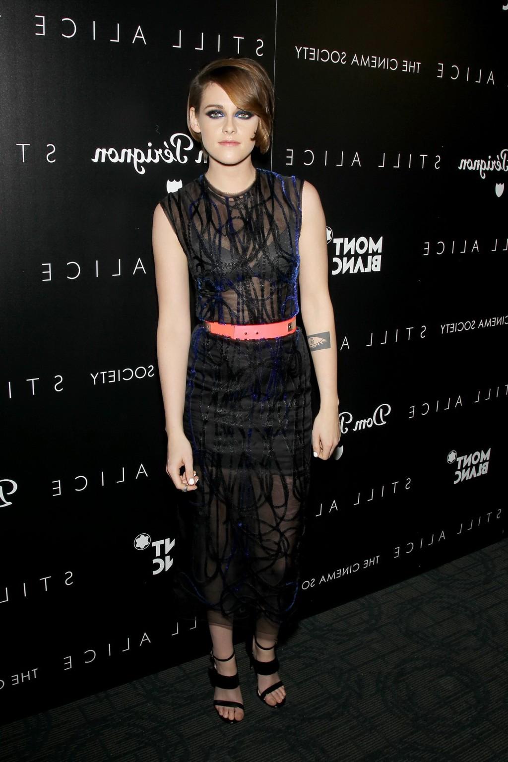 16P Kristen Stewart see through to bra at the Still Alice screening in NYC