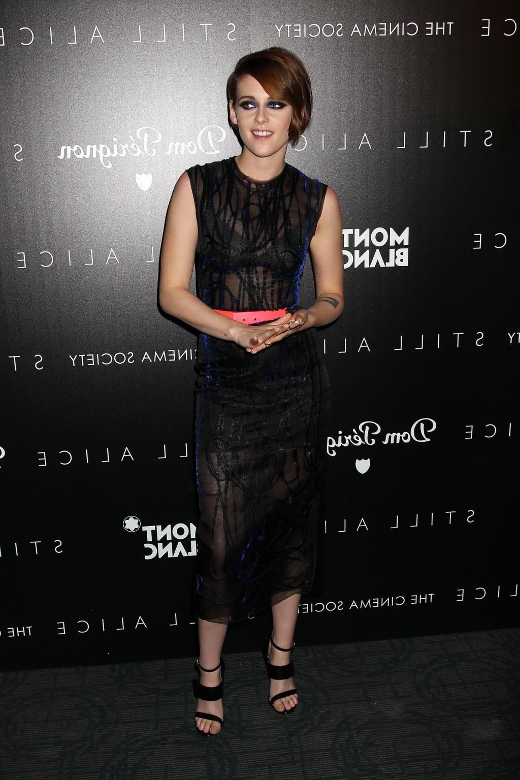 16P Kristen Stewart see through to bra at the Still Alice screening in NYC