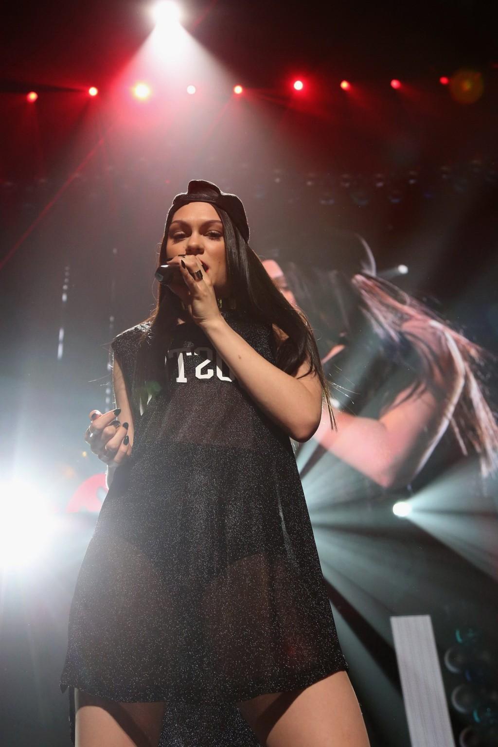 16P Jessie J see through to undies on stage at KISS 108s Jingle Ball 2014 in Boston