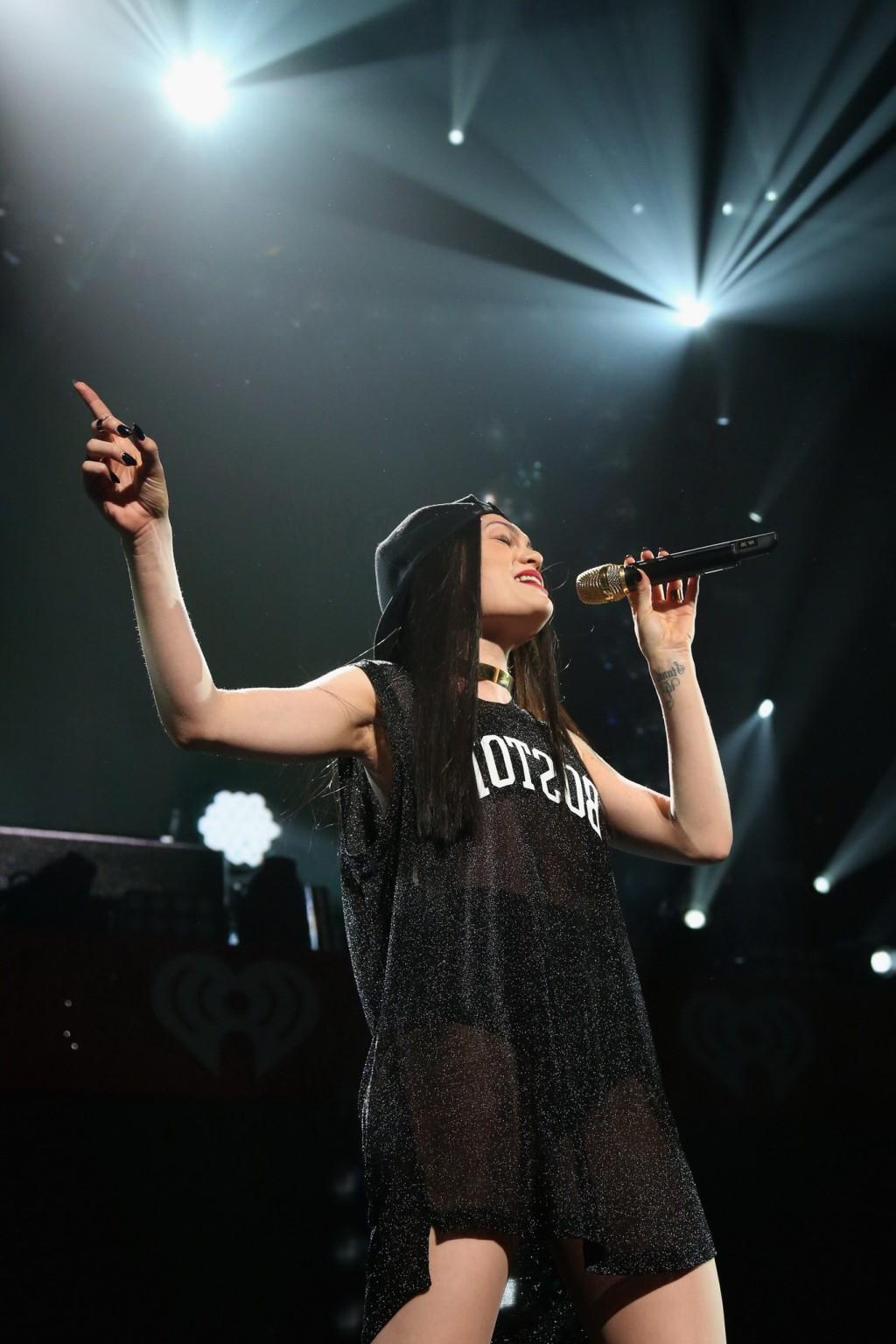 16P Jessie J see through to undies on stage at KISS 108s Jingle Ball 2014 in Boston
