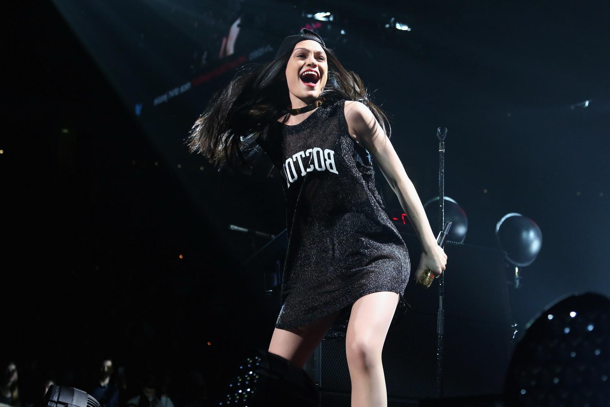 16P Jessie J see through to undies on stage at KISS 108s Jingle Ball 2014 in Boston