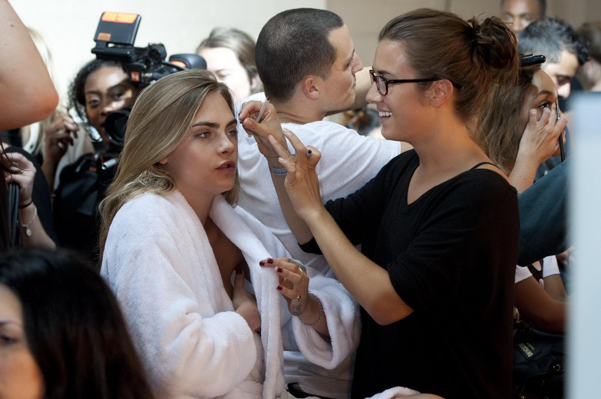16P Cara Delevingne see through to panties at the Topshop Unique show during London 