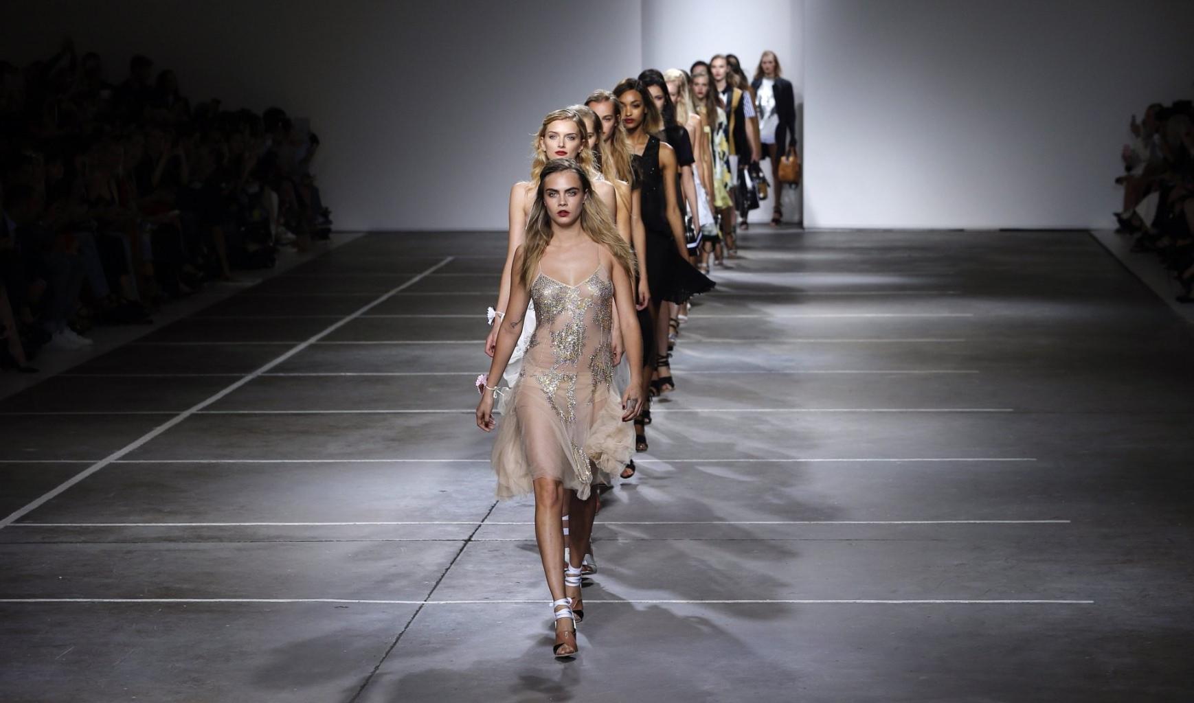 16P Cara Delevingne see through to panties at the Topshop Unique show during London 
