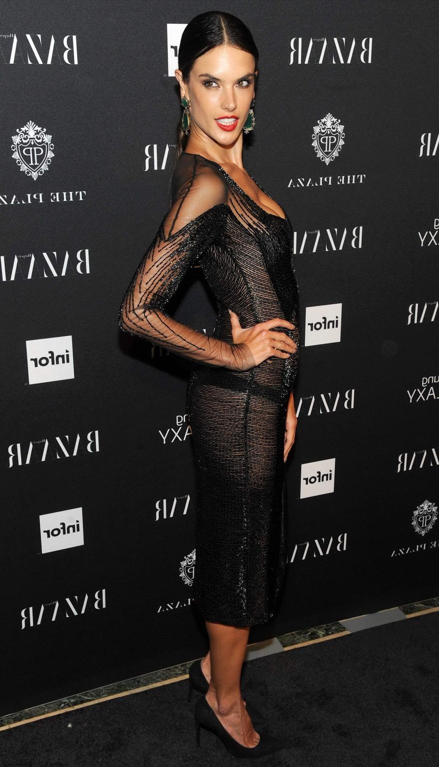 16P Alessandra Ambrosio see through to thong at Harpers BAZAAR Celebrates Icons by C