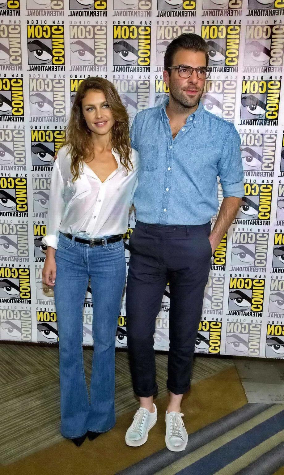 15P Hannah Ware braless shows boobs wearing a white see through shirt at 20th Centur