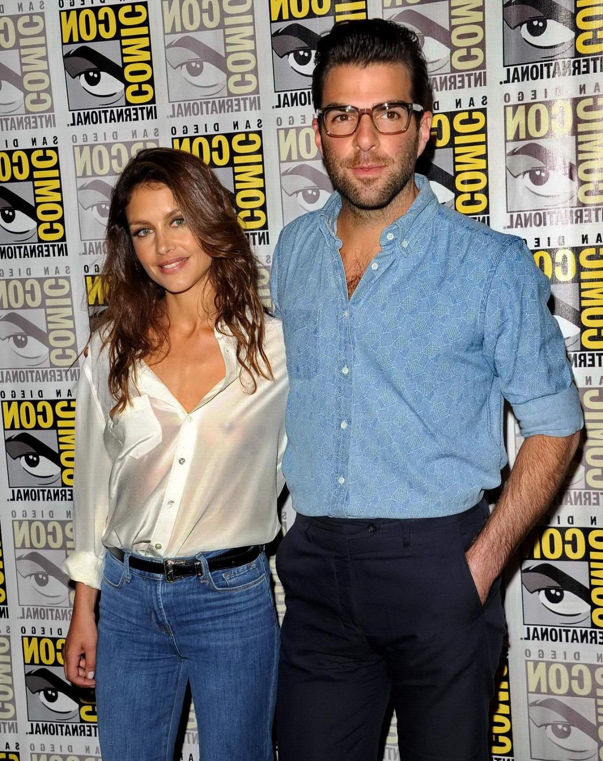 15P Hannah Ware braless shows boobs wearing a white see through shirt at 20th Centur