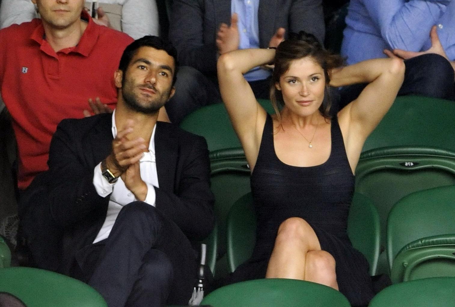 16P Gemma Arterton shows off her big boobs wearing a see through dress at Wimbledon 
