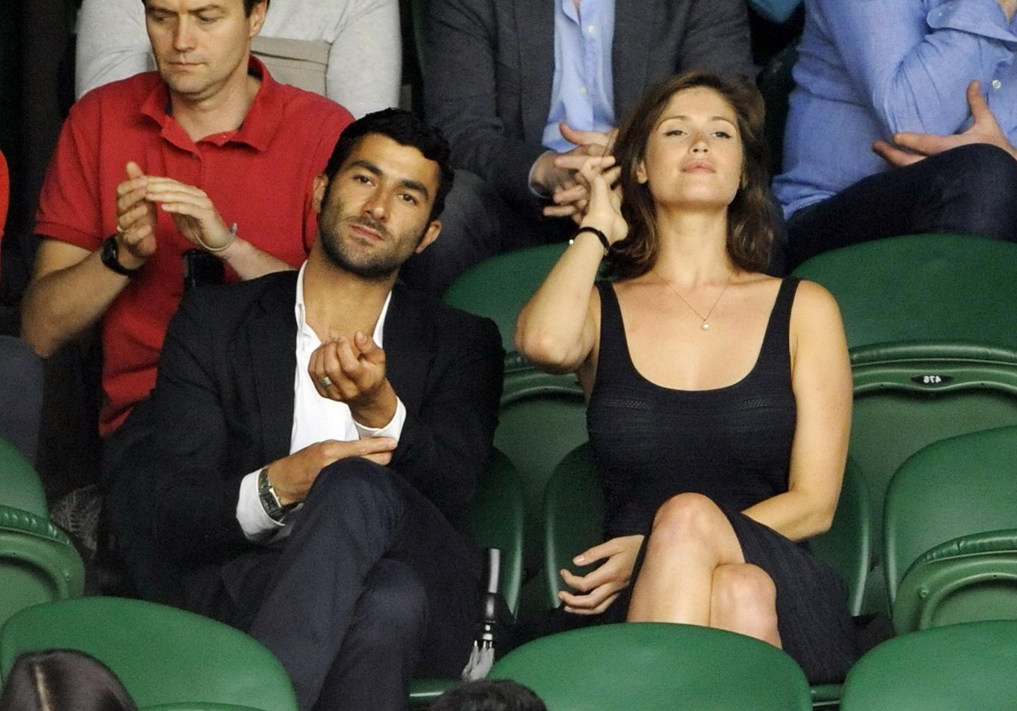 16P Gemma Arterton shows off her big boobs wearing a see through dress at Wimbledon 