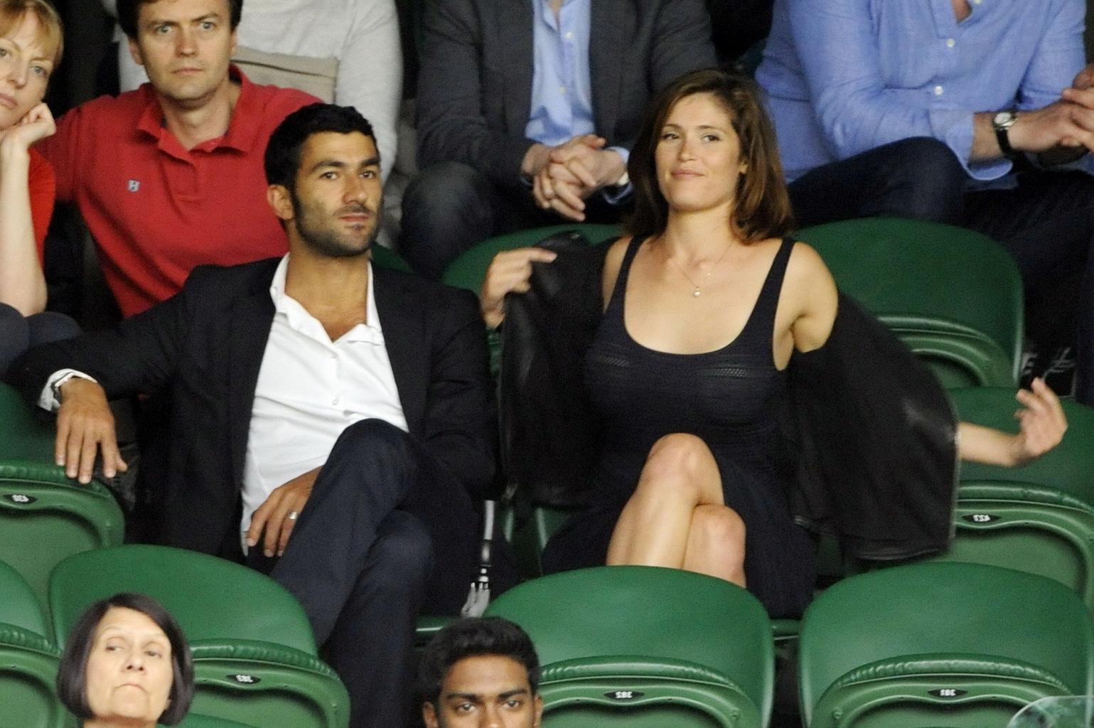16P Gemma Arterton shows off her big boobs wearing a see through dress at Wimbledon 