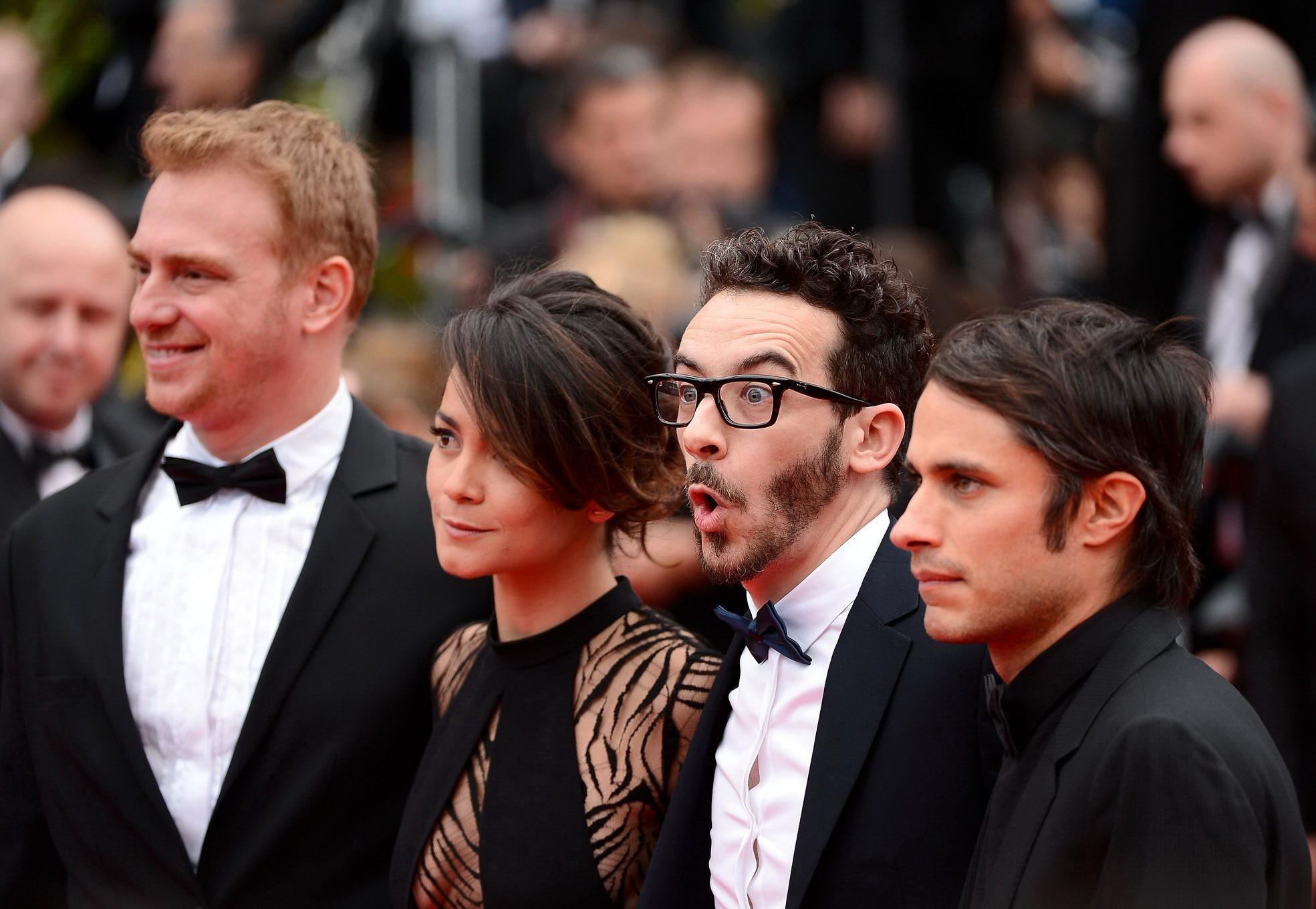 16P Alice Braga braless wearing a partially see through dress at the Foxcatcher prem