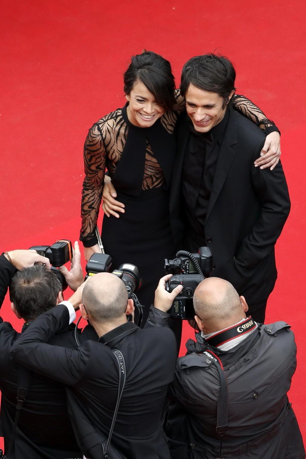 16P Alice Braga braless wearing a partially see through dress at the Foxcatcher prem