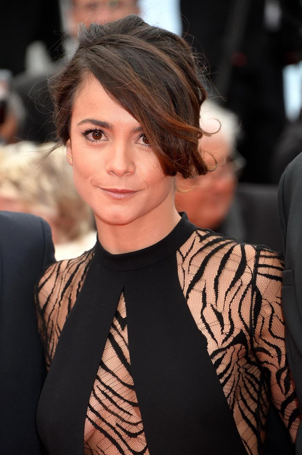 16P Alice Braga braless wearing a partially see through dress at the Foxcatcher prem