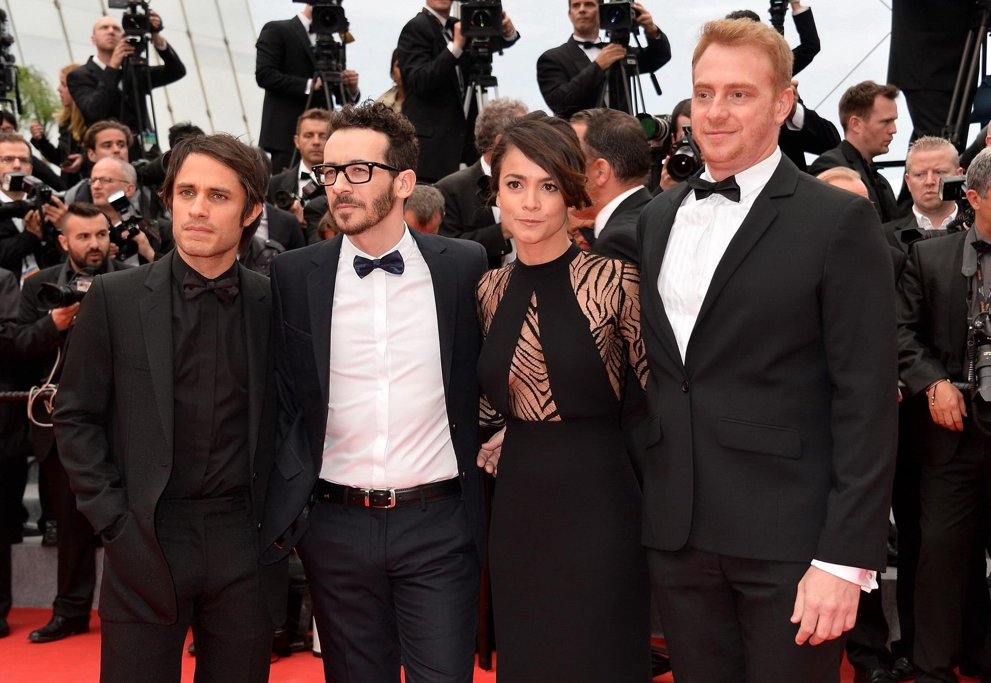 16P Alice Braga braless wearing a partially see through dress at the Foxcatcher prem