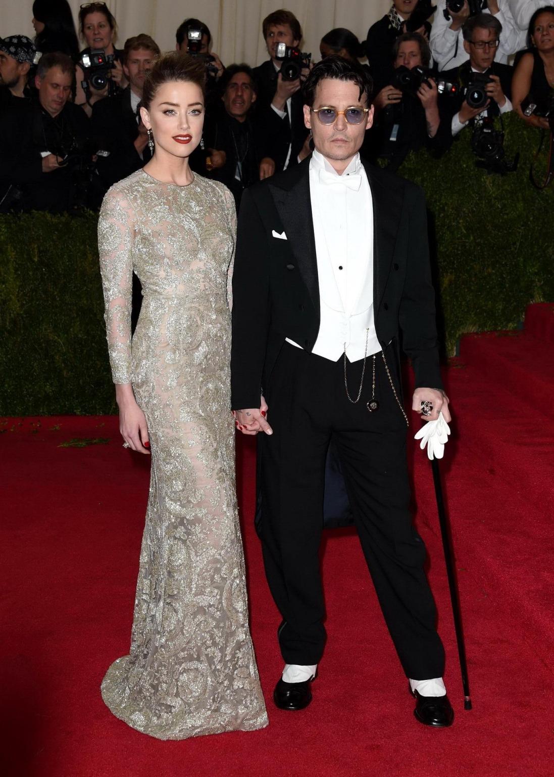 16P Amber Heard braless wearing a see through dress at the 2014 Met Gala in NY