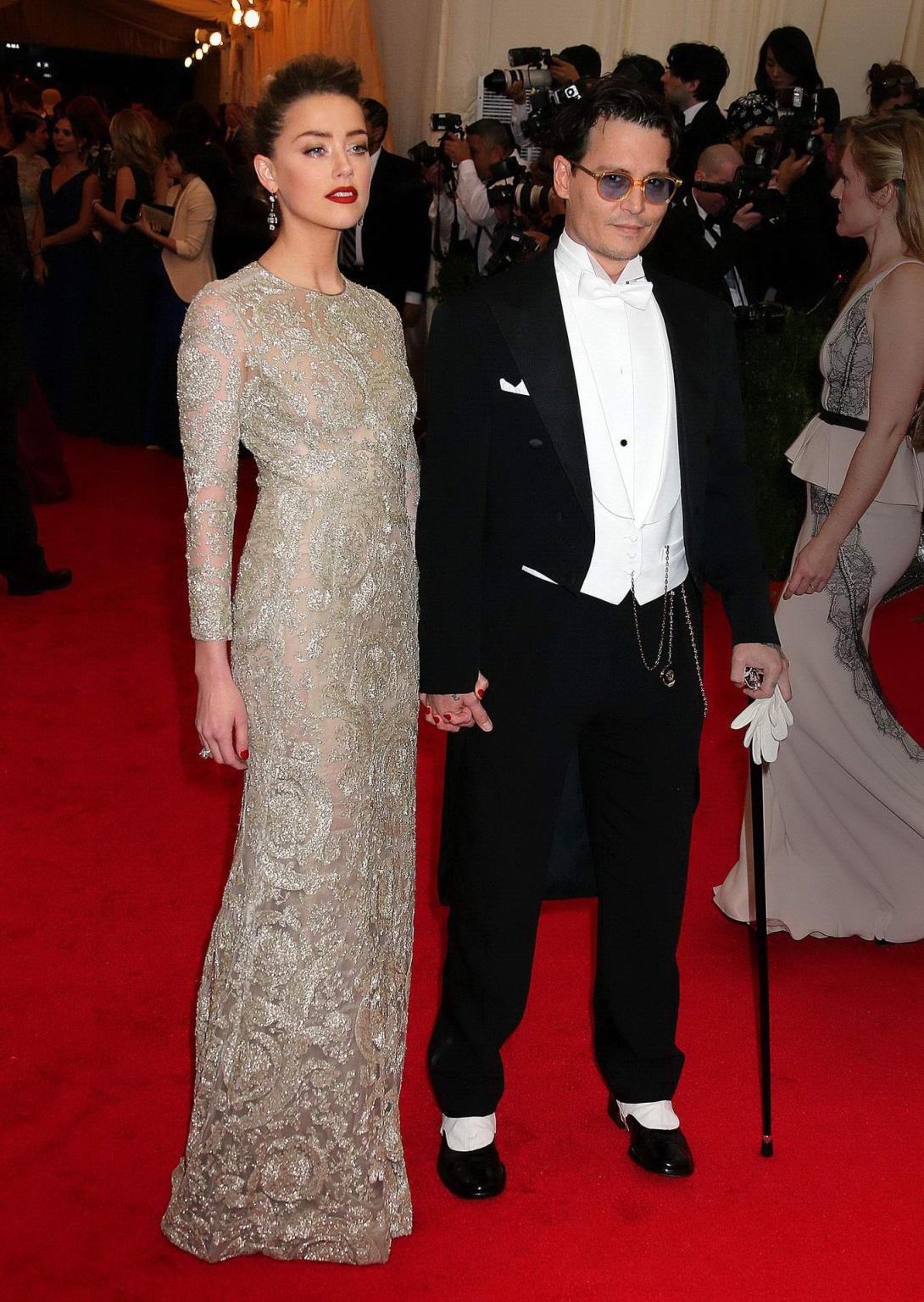 16P Amber Heard braless wearing a see through dress at the 2014 Met Gala in NY
