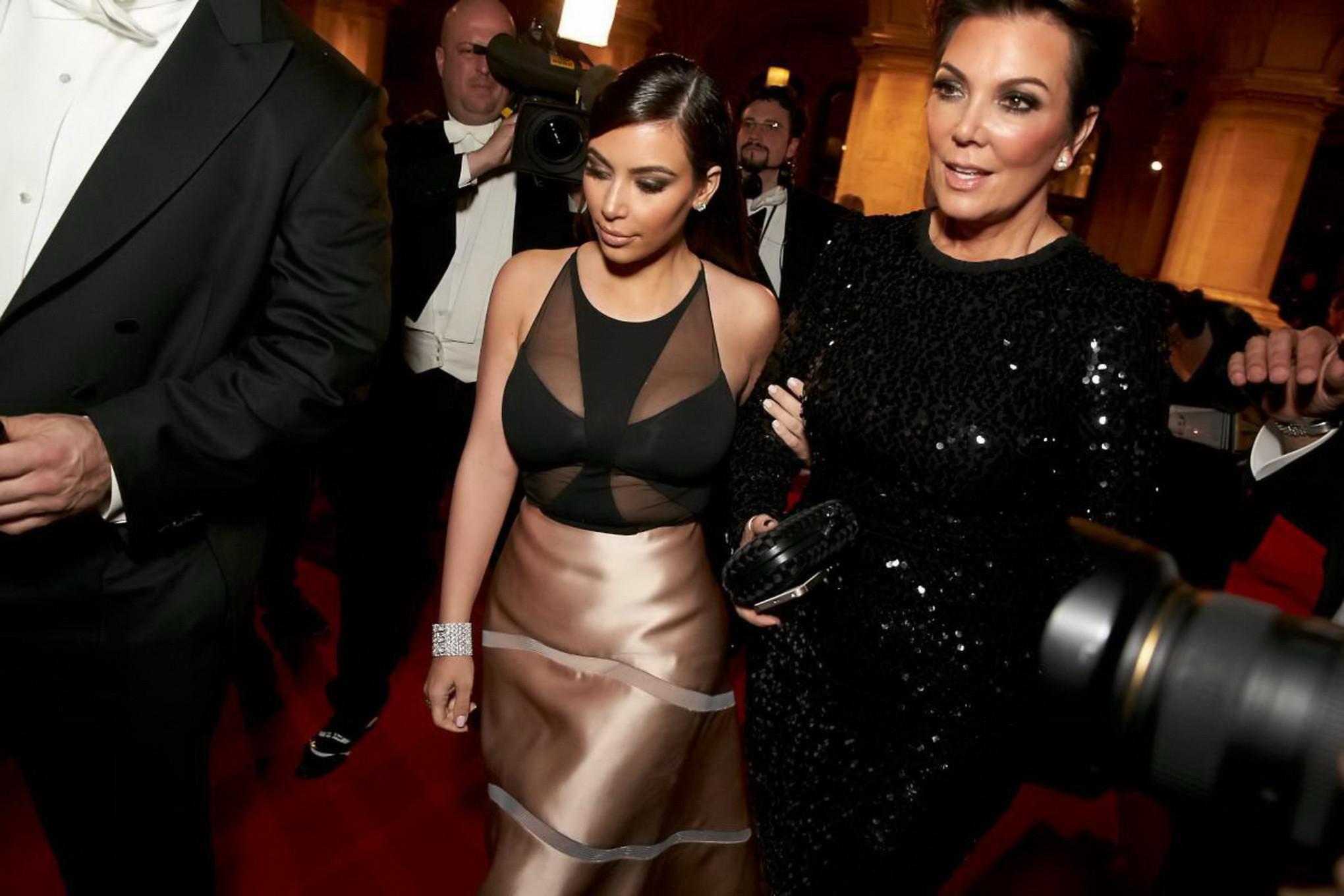 16P Kim Kardashian braless wearing partially see-through dress at 58 Wiener Opernbal