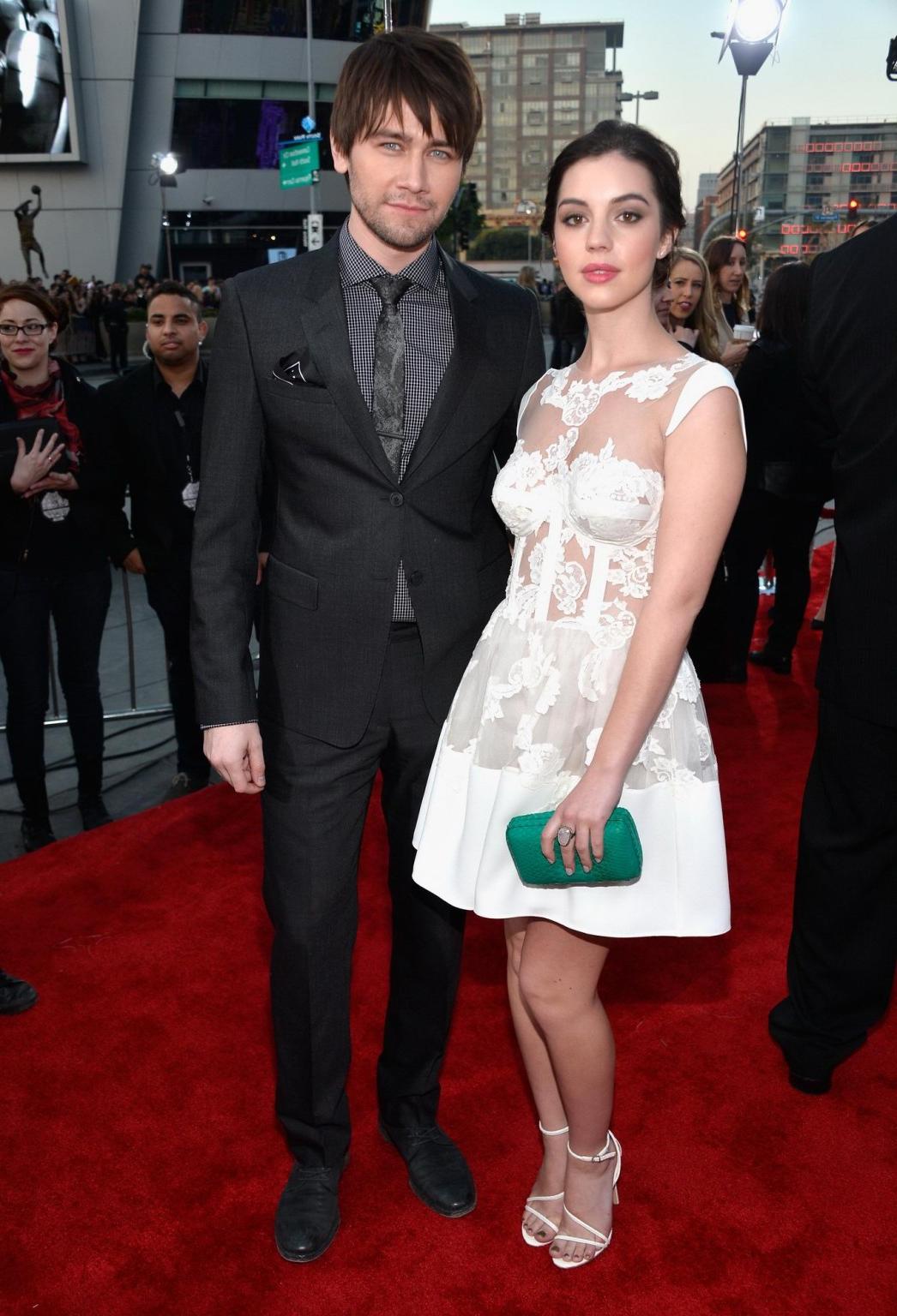 16P Adelaide Kane braless wearing a partially see through dress at the 40th annual P