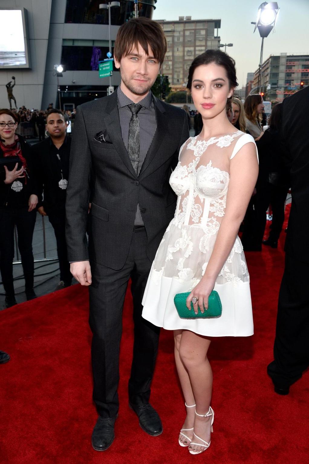 16P Adelaide Kane braless wearing a partially see through dress at the 40th annual P
