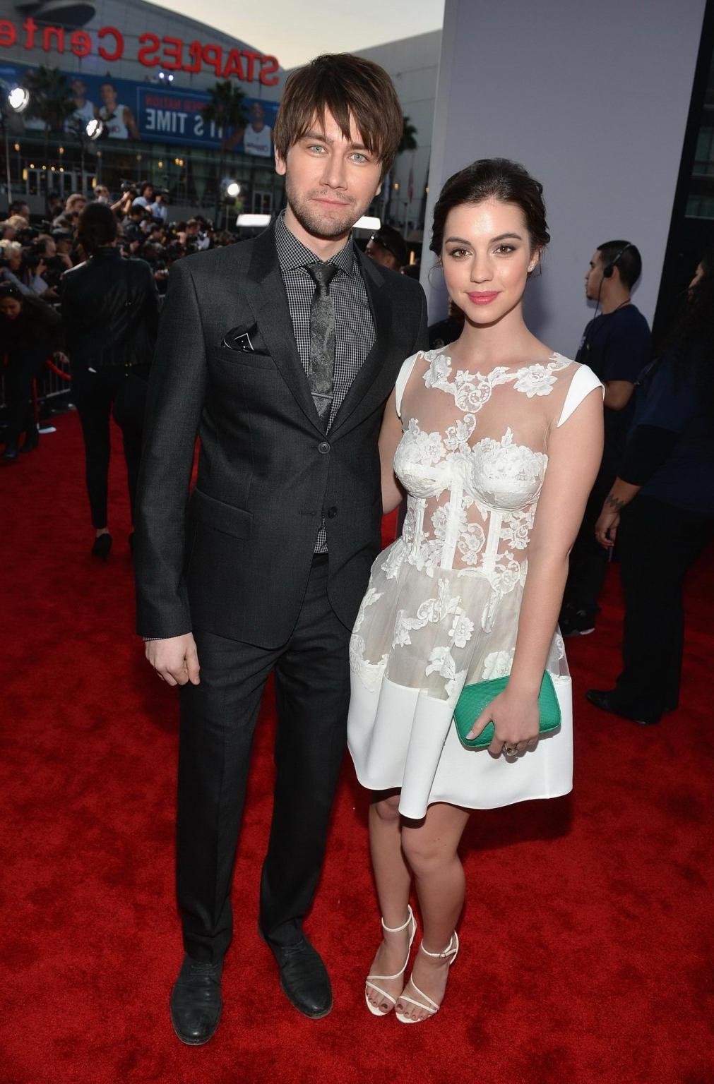 16P Adelaide Kane braless wearing a partially see through dress at the 40th annual P