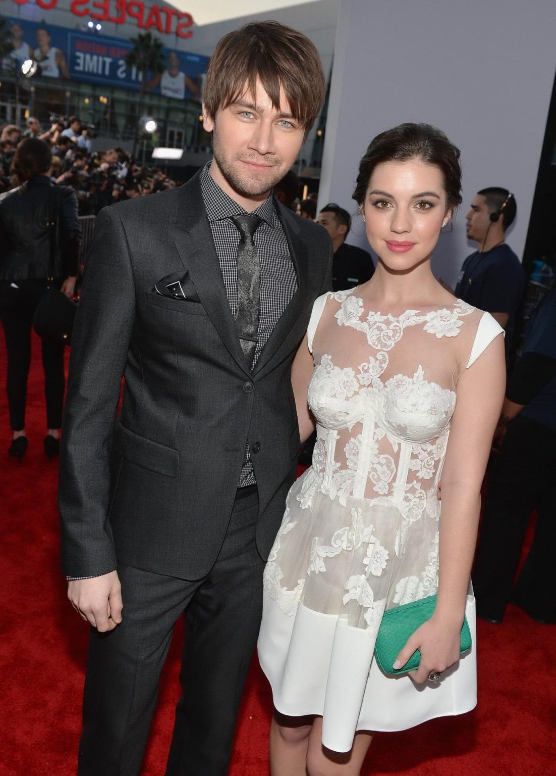 16P Adelaide Kane braless wearing a partially see through dress at the 40th annual P