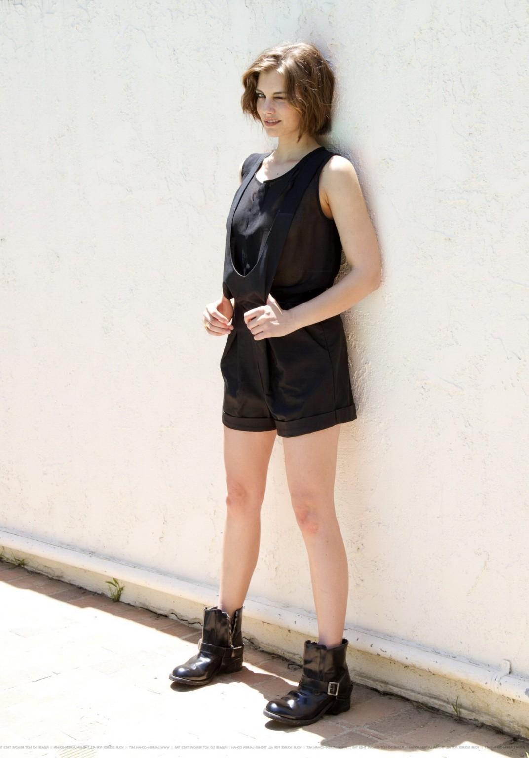 16P Lauren Cohan braless wearing various see through outfits for the Ladygunn Magazi