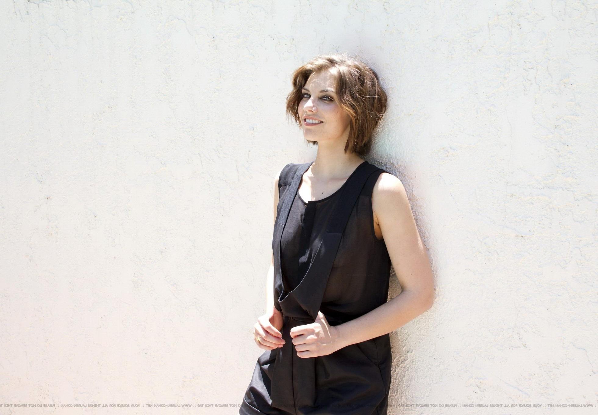 16P Lauren Cohan braless wearing various see through outfits for the Ladygunn Magazi
