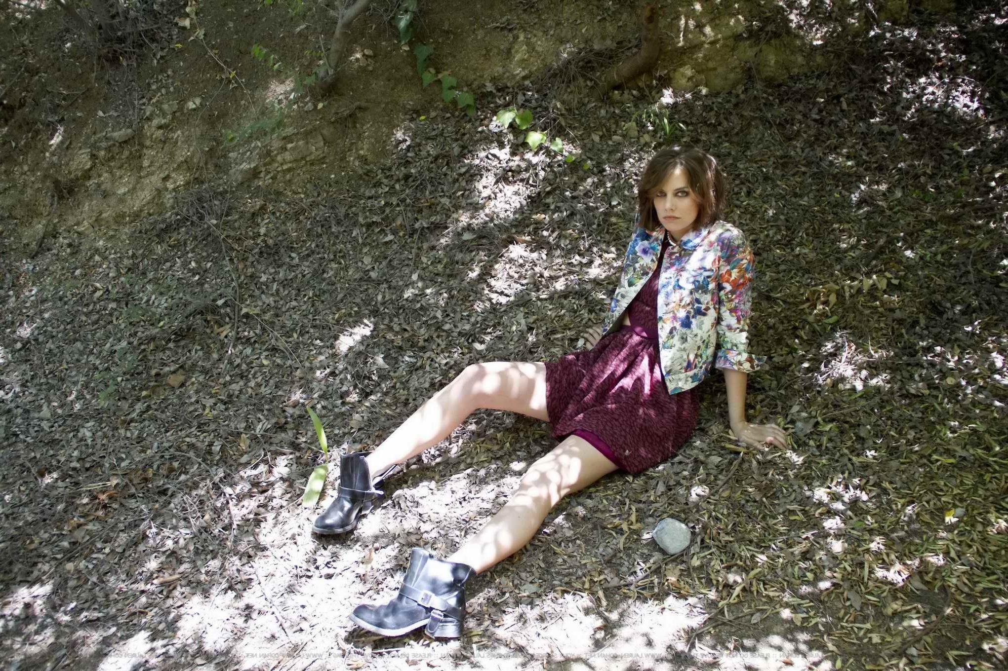 16P Lauren Cohan braless wearing various see through outfits for the Ladygunn Magazi
