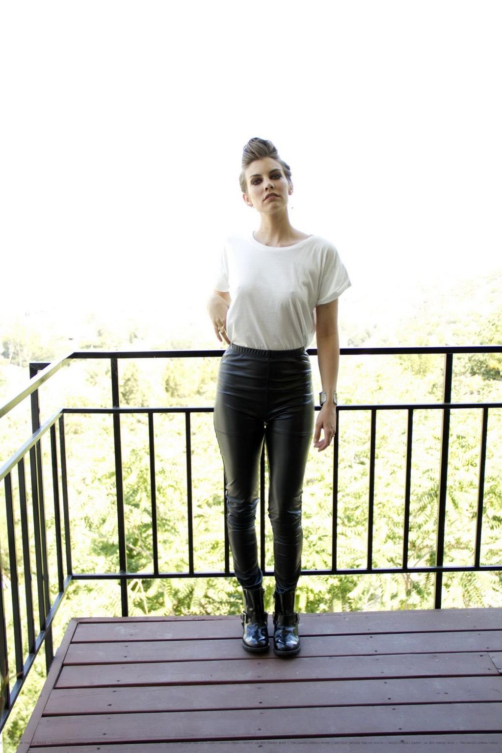 16P Lauren Cohan braless wearing various see through outfits for the Ladygunn Magazi