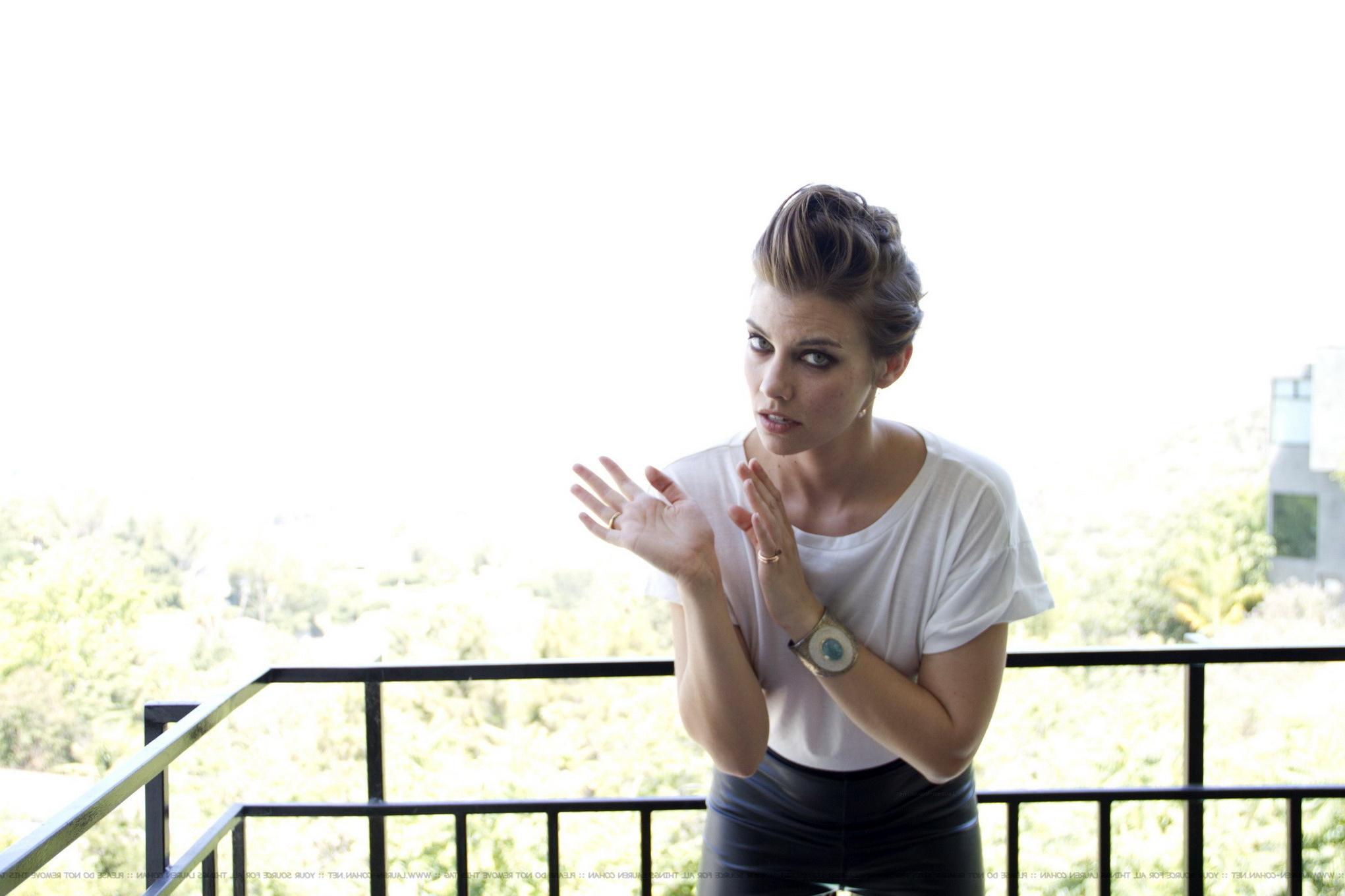 16P Lauren Cohan braless wearing various see through outfits for the Ladygunn Magazi