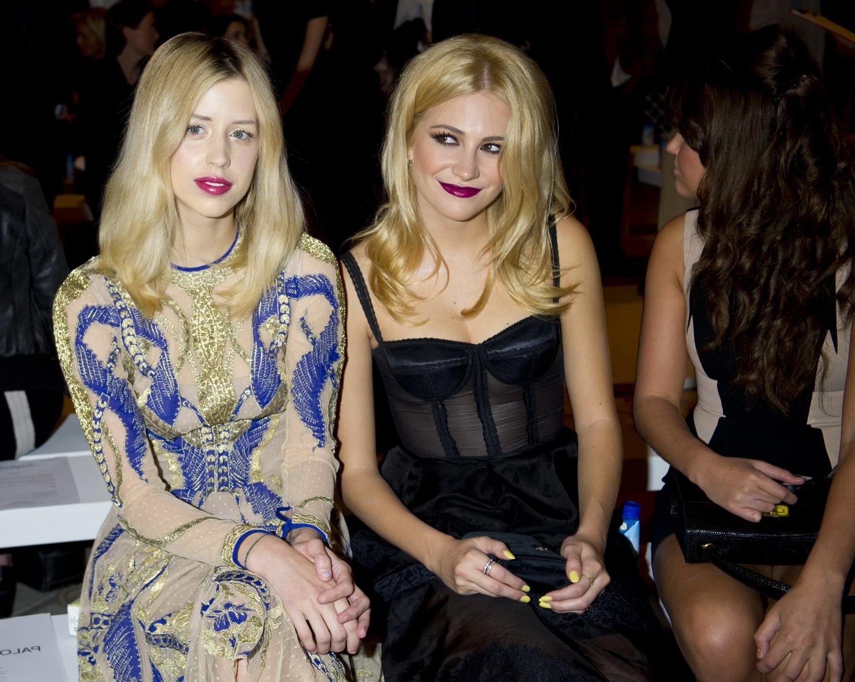 16P Pixie Lott wearing various see-through outfit at the London Fashion Week