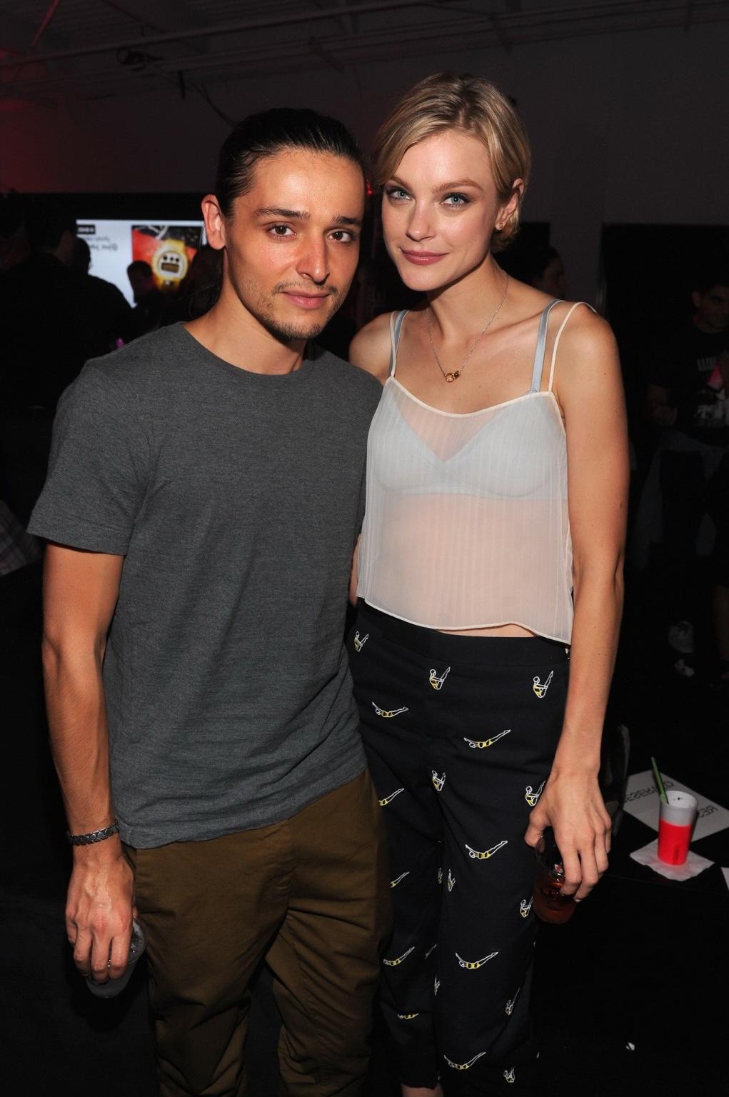 16P Jessica Stam see-through to bra at G-Shock-Shock The World party in NYC