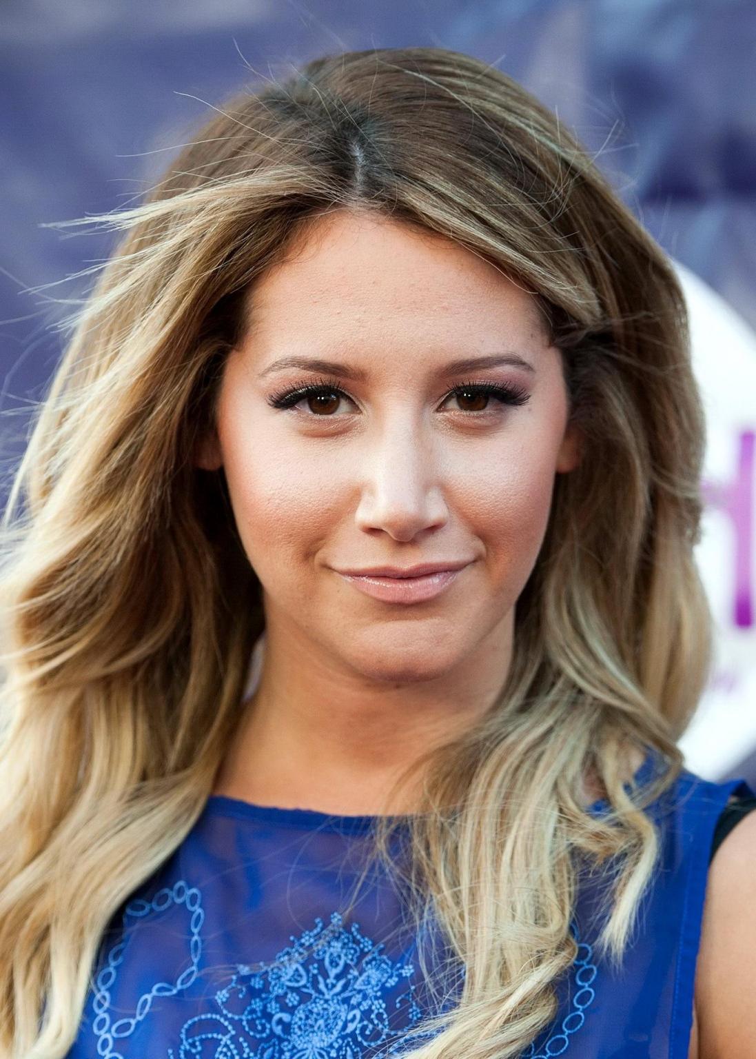 16P Ashley Tisdale wearing a partially see through dress at the 2013 TCA Summer Tour