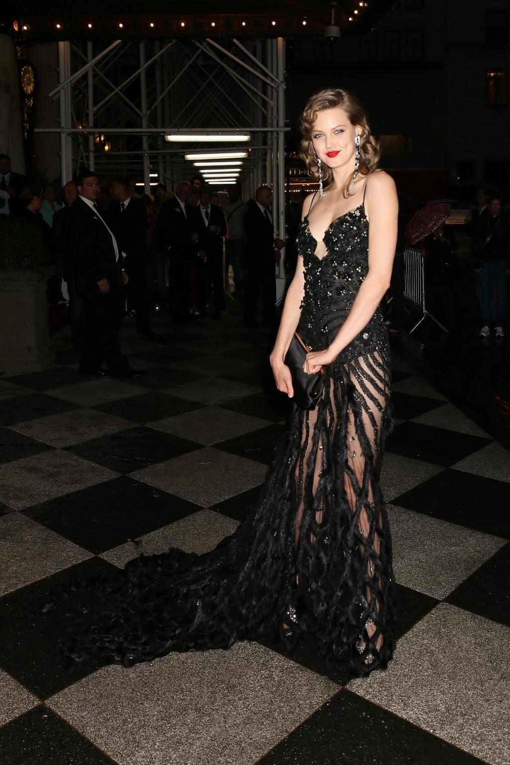 16P Lindsey Wixson shows off her ass wearing a partially see through dress at the at
