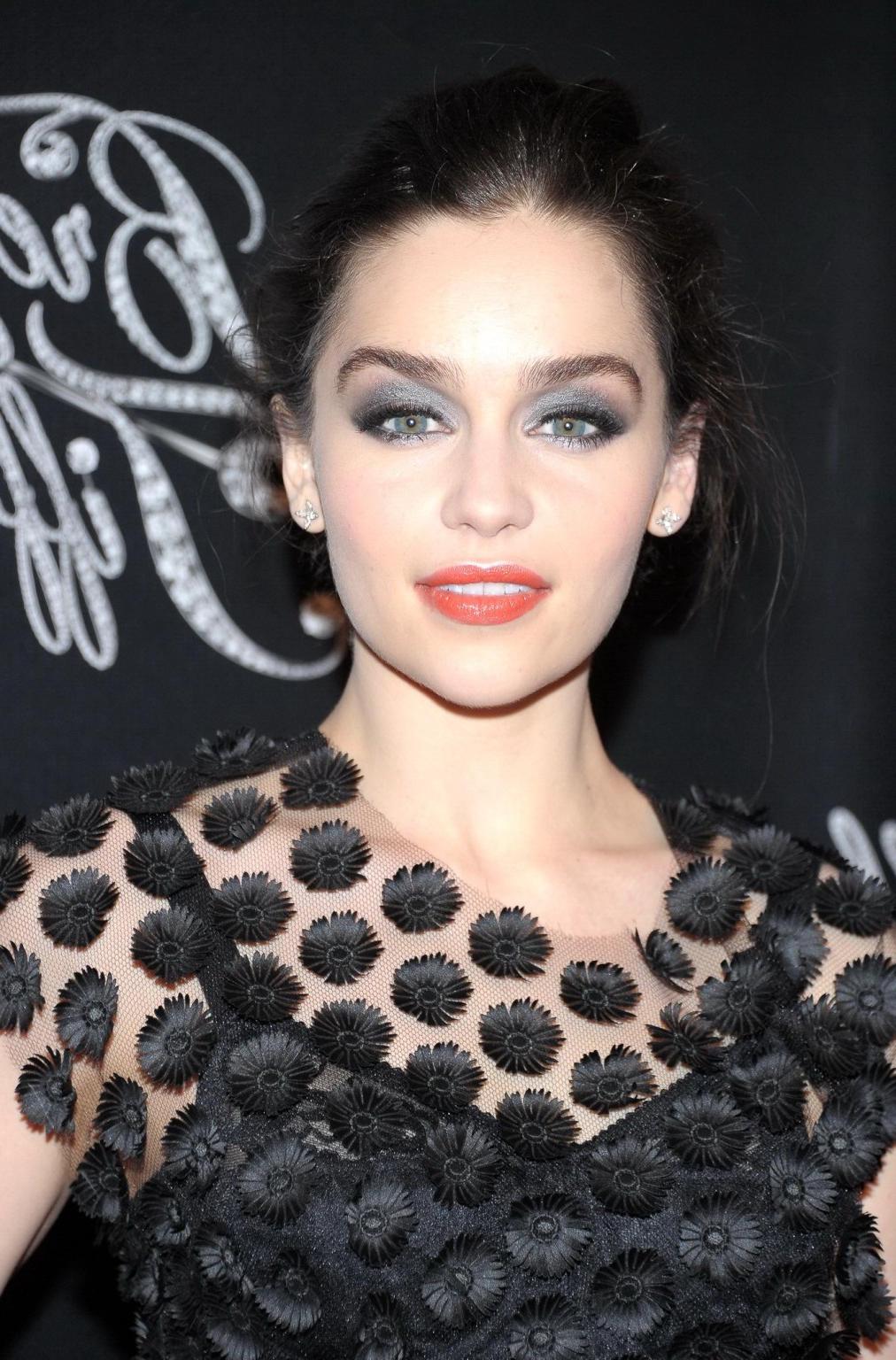 16P Emilia Clarke looks very hot wearing a partially see through dress at the 'Break
