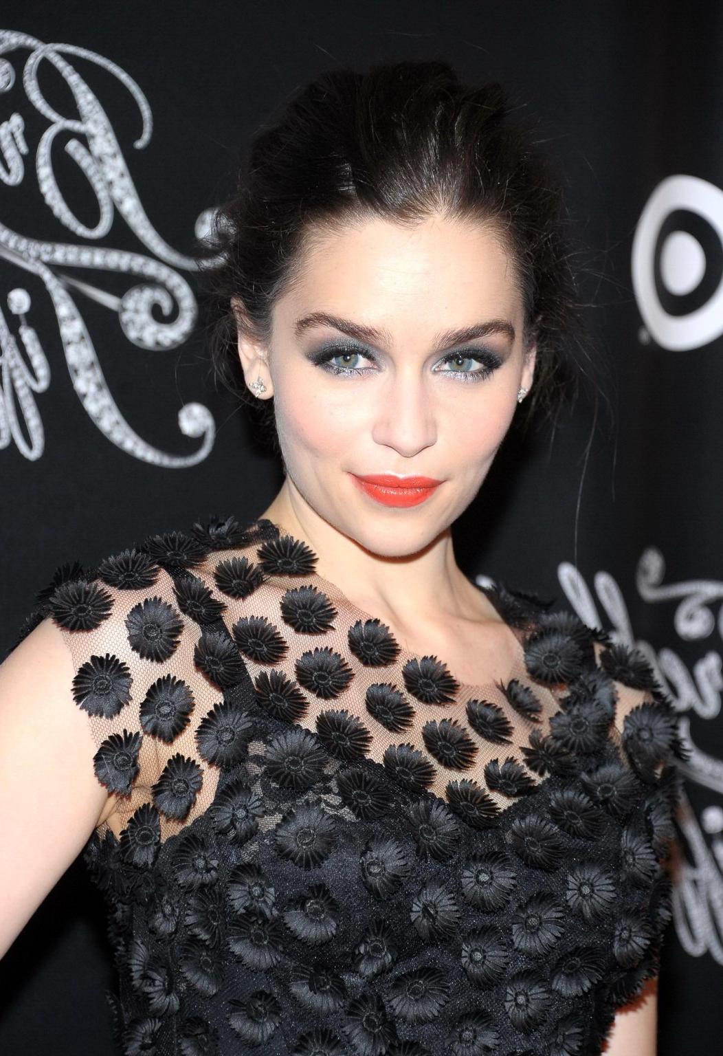 16P Emilia Clarke looks very hot wearing a partially see through dress at the 'Break