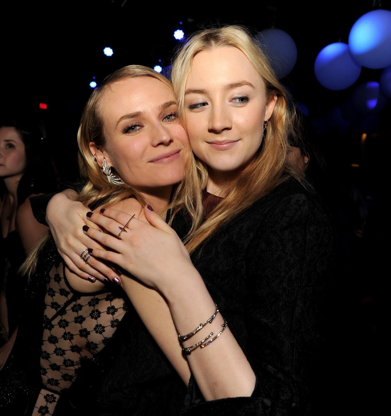 16P Diane Kruger braless wearing black partially see-thru mini dress at The Host Hol