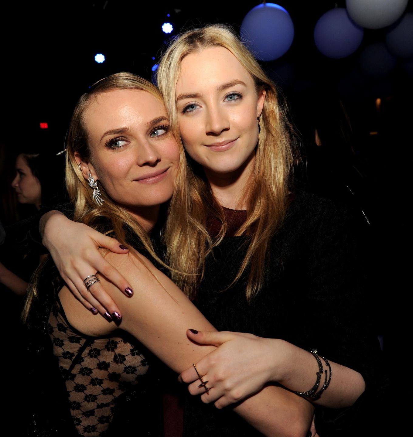 16P Diane Kruger braless wearing black partially see-thru mini dress at The Host Hol