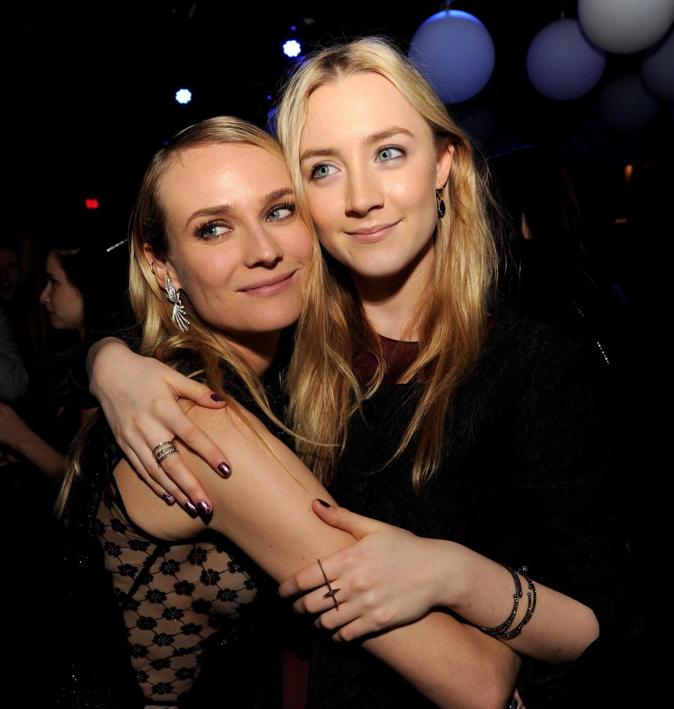 16P Diane Kruger braless wearing black partially see-thru mini dress at The Host Hol