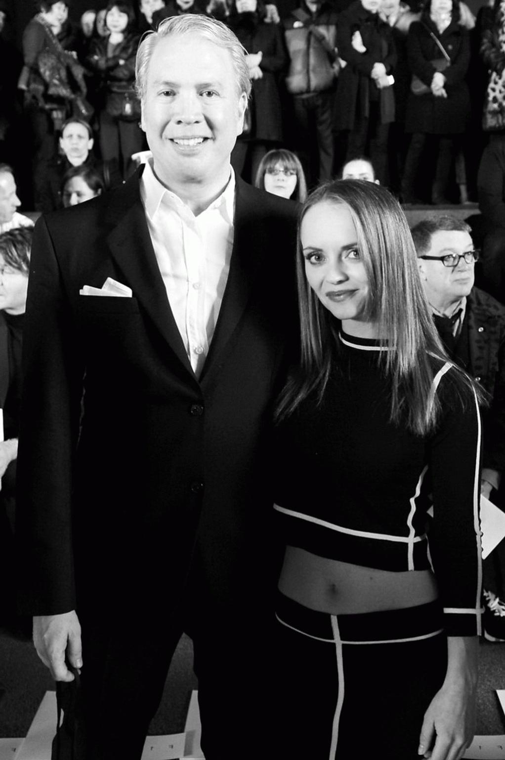 10P Christina Ricci see through to bra at Marc Jacobs Fashion Show in NYC