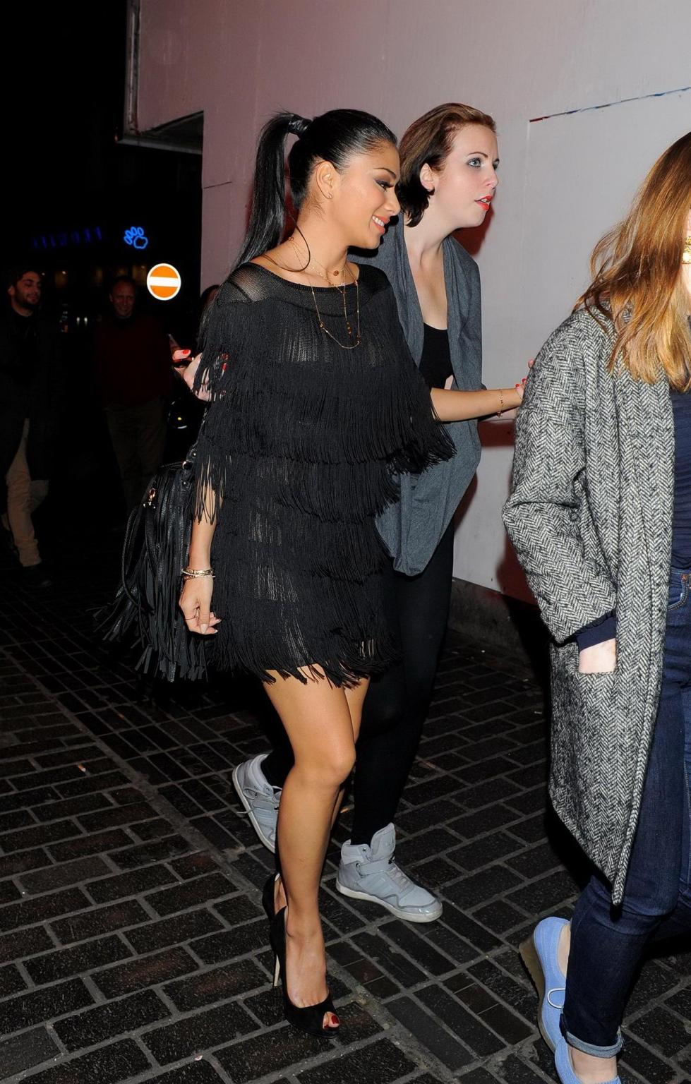 10P Nicole Scherzinger wearing a partially see through dress outside the Nobu Berkel
