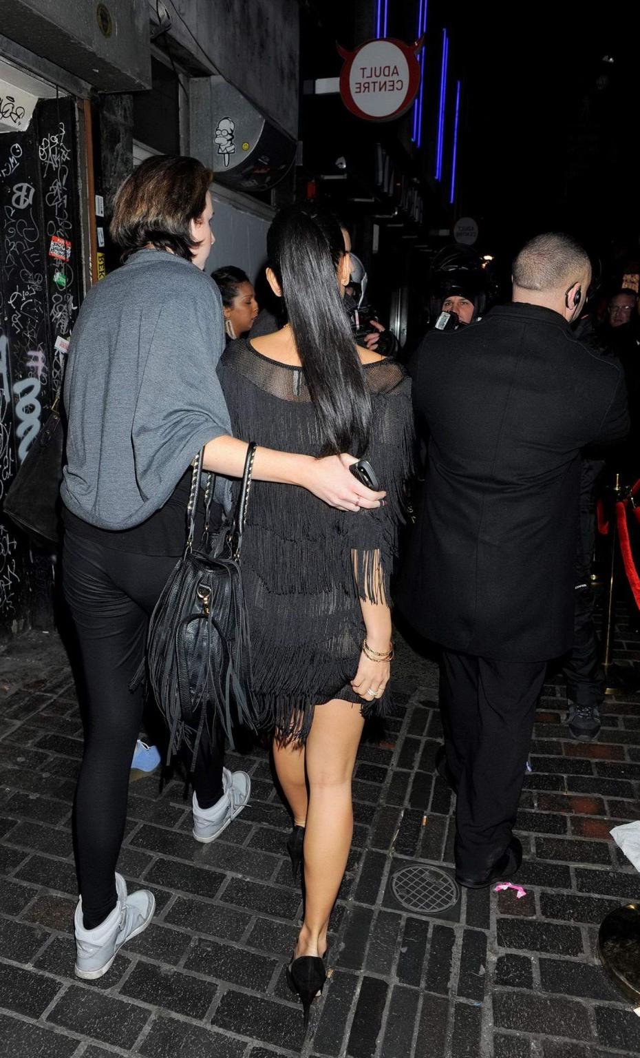 10P Nicole Scherzinger wearing a partially see through dress outside the Nobu Berkel