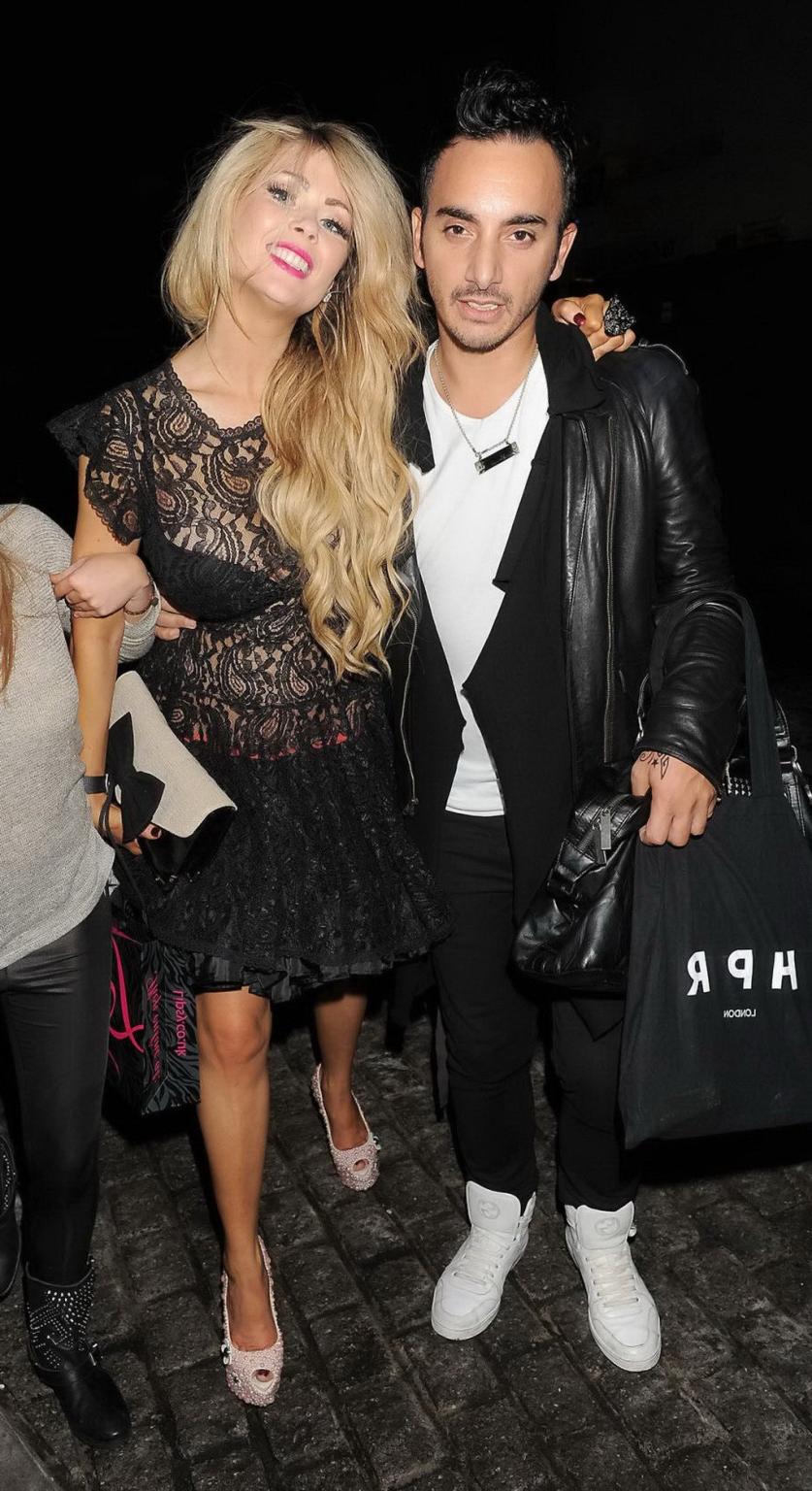 10P Nicola McLean drunken flashing her lingerie in see-through mini dress while leav