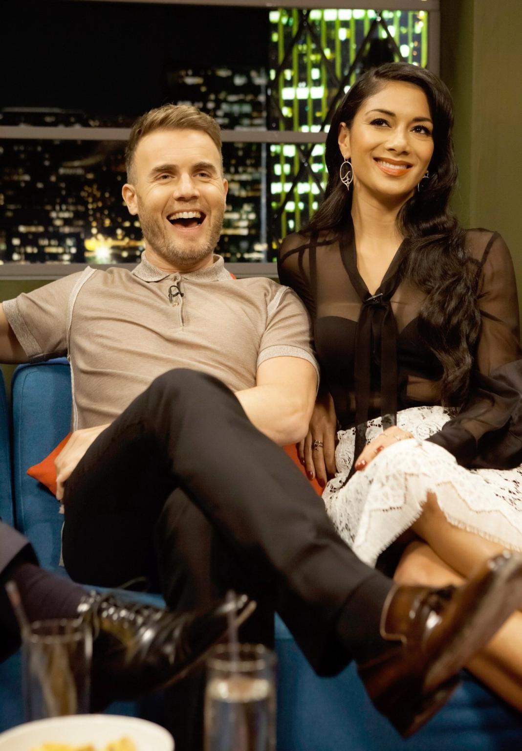 9P Nicole Scherzinger see-through to bra on the Jonathan Ross show in London