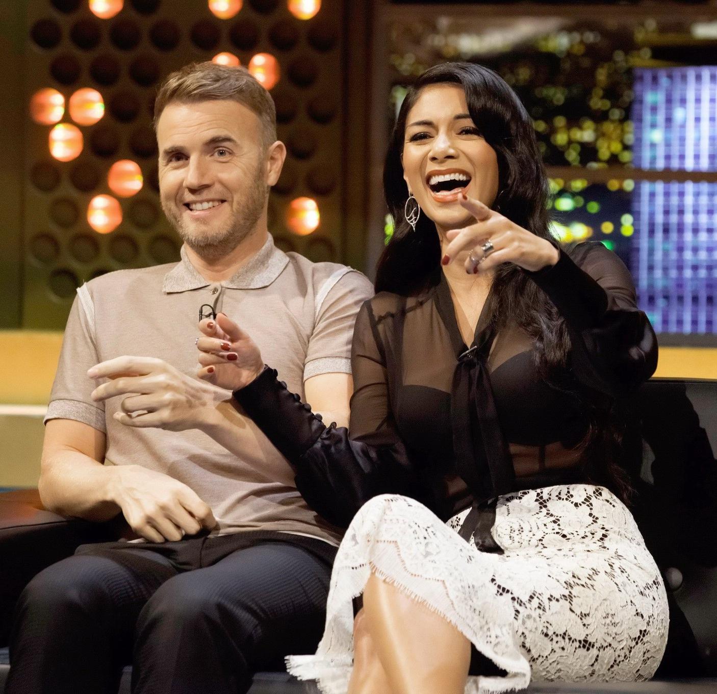 9P Nicole Scherzinger see-through to bra on the Jonathan Ross show in London
