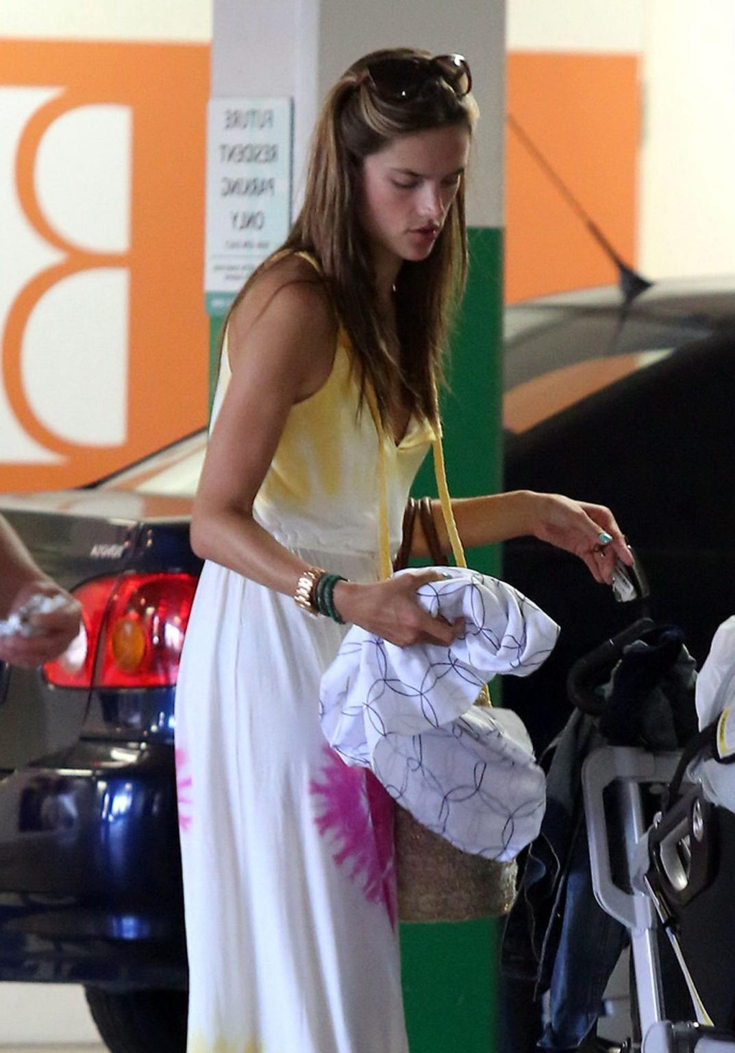 10P Alessandra Ambrosio downblouse nip slip while shopping in West Hollywood